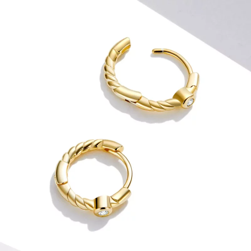 (imagen para) Aretes de estilo Pandora con aro francés - SCE1255 - Ver 4