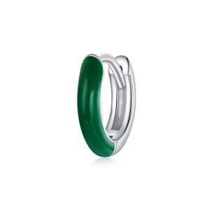 Aretes estilo Pandora pequeños en color verde - BSE488-GN (imagen para) Aretes estilo Pandora pequeños en color verde - BSE488-GN