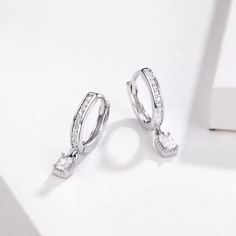 (imagen para) Aros de Amor con Circonitas al Estilo Pandora - BSE157 - Ver 3