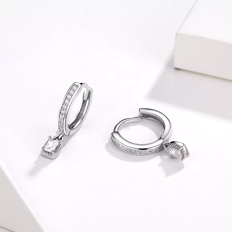 (imagen para) Aros de Amor con Circonitas al Estilo Pandora - BSE157 - Ver 4