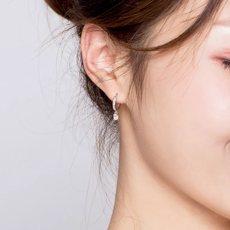 (imagen para) Aros de Amor con Circonitas al Estilo Pandora - BSE157 - Ver 5
