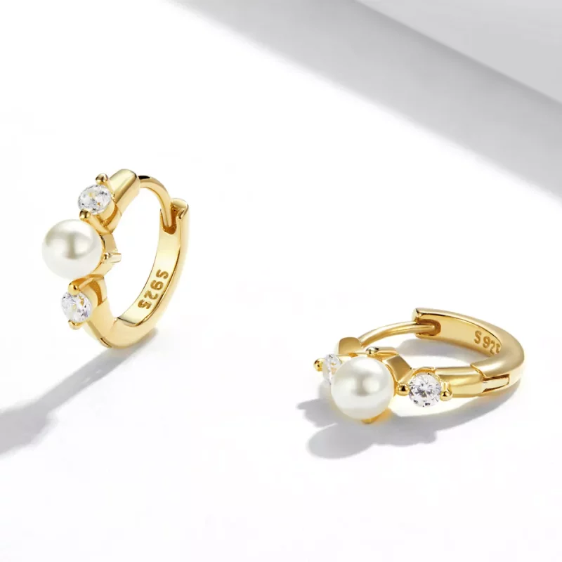 (imagen para) Aros de argolla con cuentas estilo Pandora y circonitas - SCE1254 - Ver 3