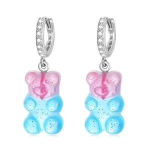 (imagen para) Aros de argolla estilo Pandora con osito de dulce - SCE1388