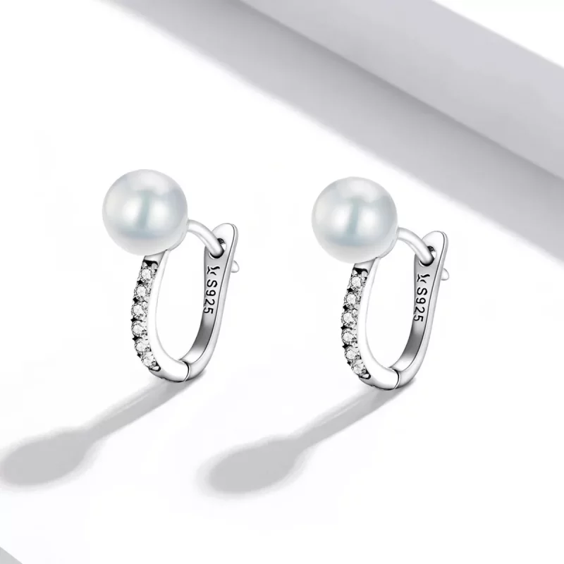 (imagen para) Aros de aro con cuentas de concha estilo Pandora - SCE1288 - Ver 2