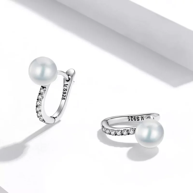 (imagen para) Aros de aro con cuentas de concha estilo Pandora - SCE1288 - Ver 3