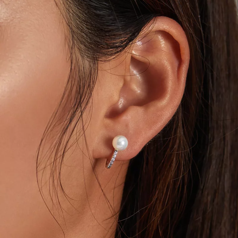 (imagen para) Aros de aro con cuentas de concha estilo Pandora - SCE1288 - Ver 6