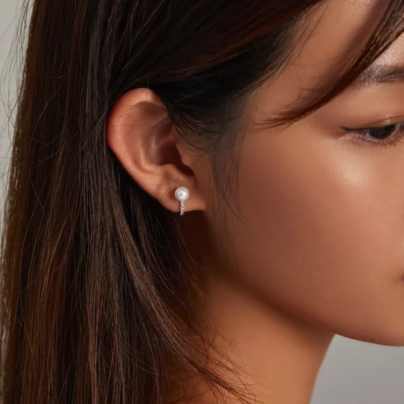 (imagen para) Aros de aro con cuentas de concha estilo Pandora - SCE1288 - Ver 7