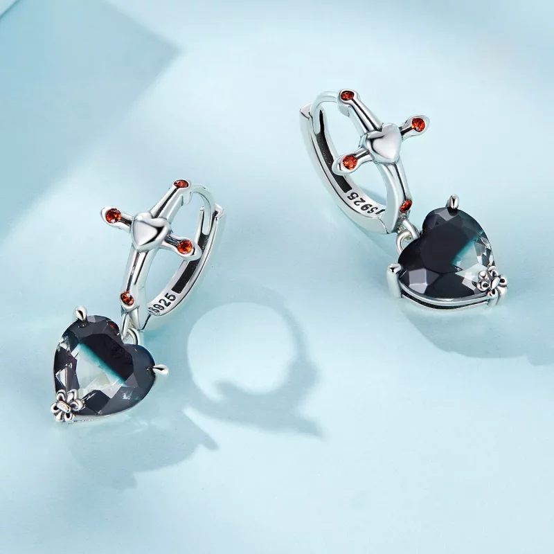 (imagen para) Aros de aro con estilo Pandora con cruz - SCE1518 - Ver 3