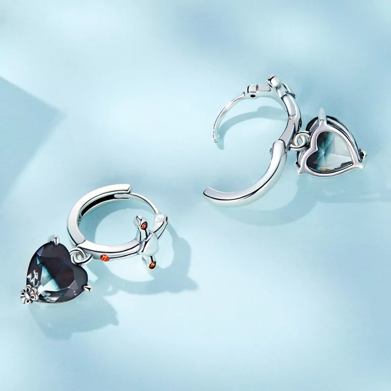 (imagen para) Aros de aro con estilo Pandora con cruz - SCE1518 - Ver 4