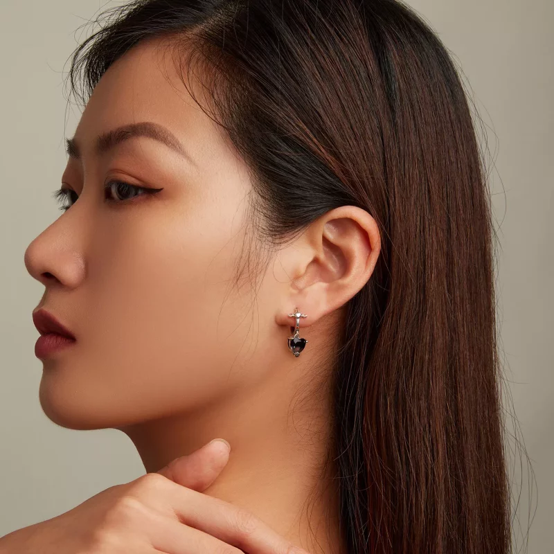 (imagen para) Aros de aro con estilo Pandora con cruz - SCE1518 - Ver 5