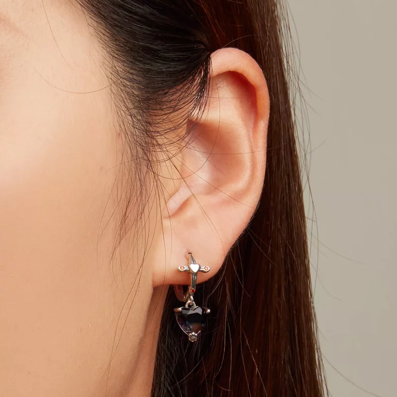 (imagen para) Aros de aro con estilo Pandora con cruz - SCE1518 - Ver 6
