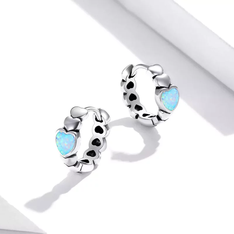 (imagen para) Aros de aro estilo Pandora con amor arcoíris - SCE1137 - Ver 2