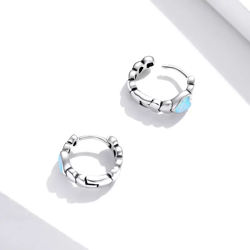 (imagen para) Aros de aro estilo Pandora con amor arcoíris - SCE1137 - Ver 3