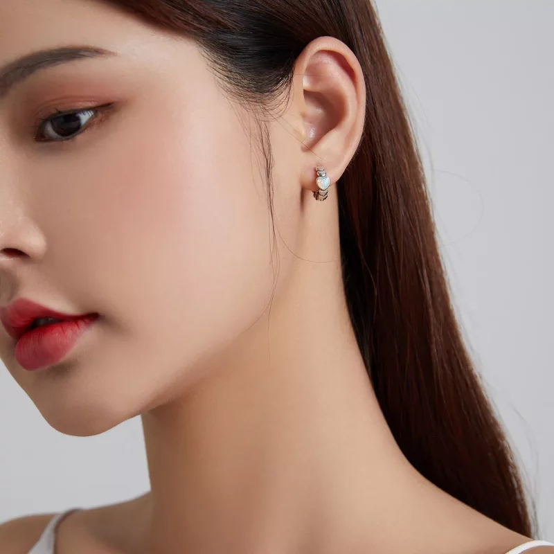 (imagen para) Aros de aro estilo Pandora con amor arcoíris - SCE1137 - Ver 6