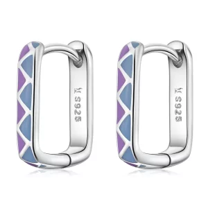 Aros de aro estilo Pandora con contrastes de color simples - SCE1371-VT (imagen para) Aros de aro estilo Pandora con contrastes de color simples - SCE1371-VT