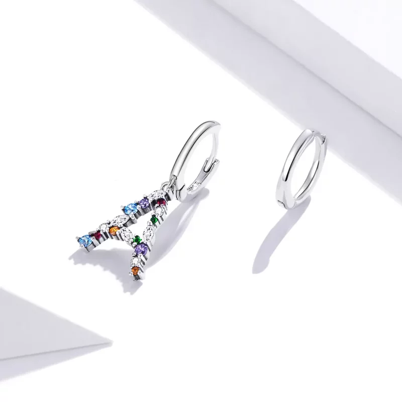 (imagen para) Aros de aro estilo Pandora para niña romántica - SCE1030 - Ver 2