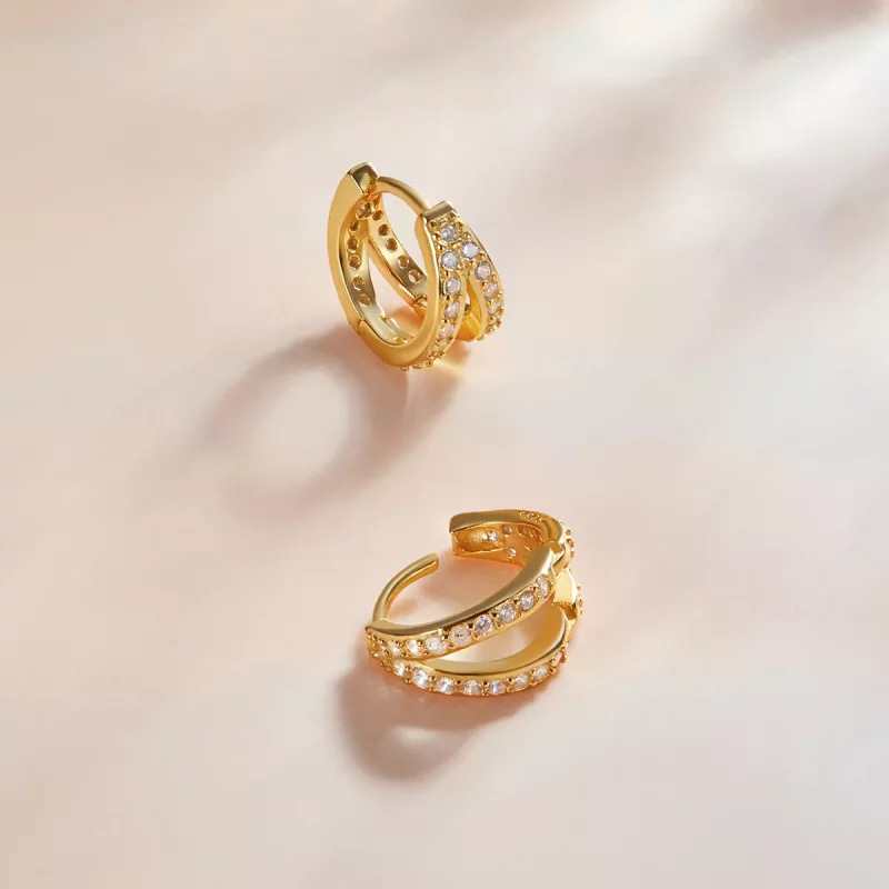 (imagen para) Aros de aro para mujer con estilo Pandora moderno - SCE1187-B - Ver 3