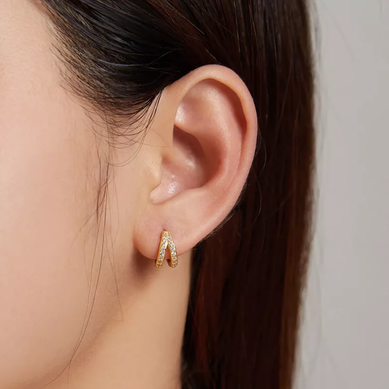 (imagen para) Aros de aro para mujer con estilo Pandora moderno - SCE1187-B - Ver 4