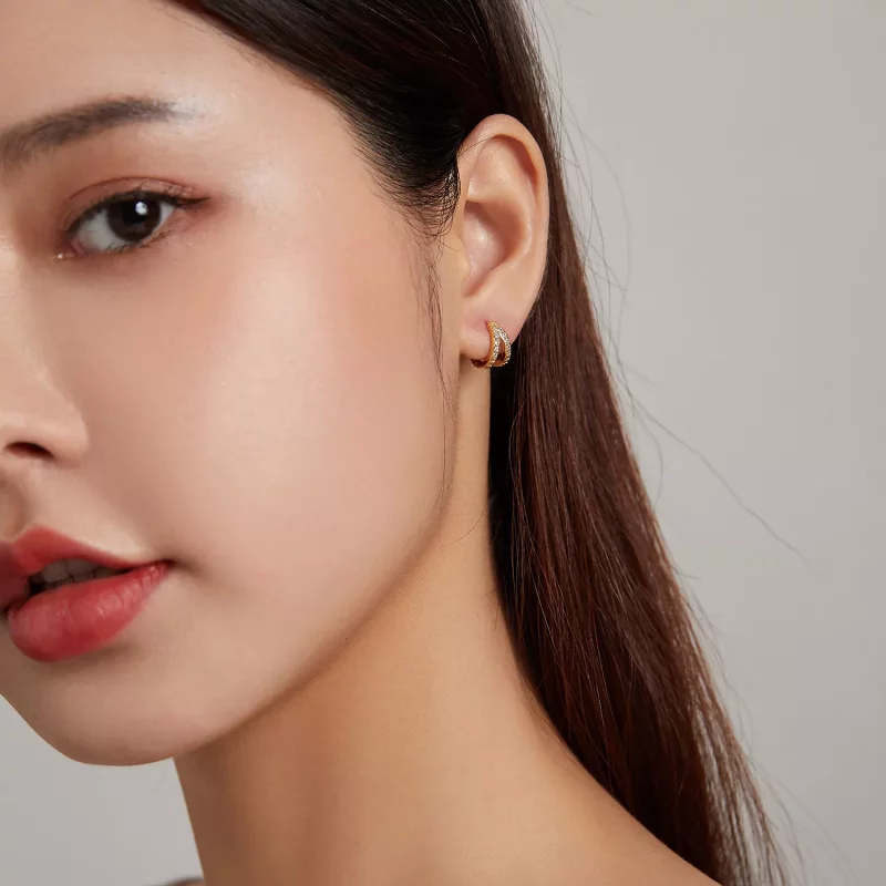 (imagen para) Aros de aro para mujer con estilo Pandora moderno - SCE1187-B - Ver 5