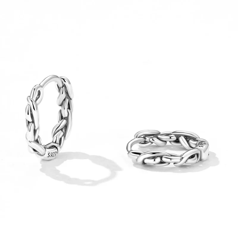(imagen para) Aros de estilo Pandora con trenza retorcida - SCE1432 - Ver 2