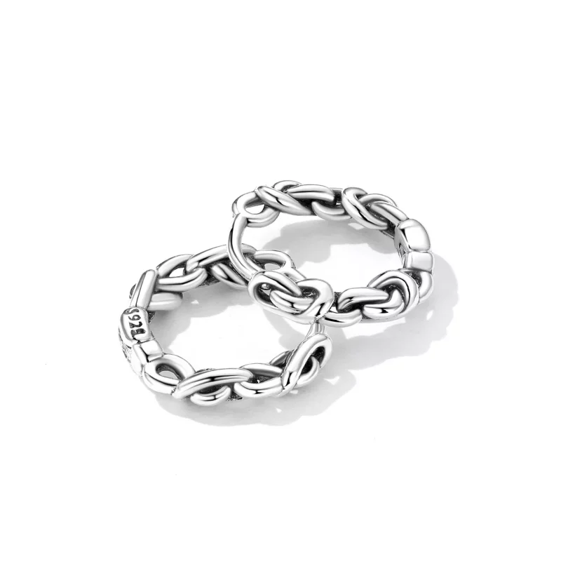 (imagen para) Aros de estilo Pandora con trenza retorcida - SCE1432 - Ver 3