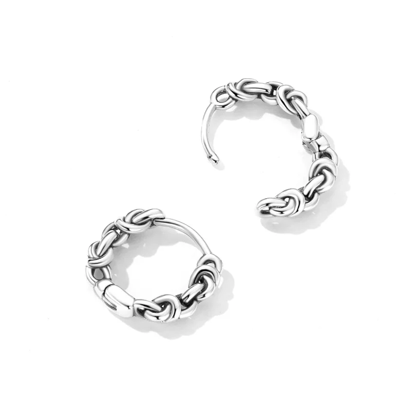 (imagen para) Aros de estilo Pandora con trenza retorcida - SCE1432 - Ver 4