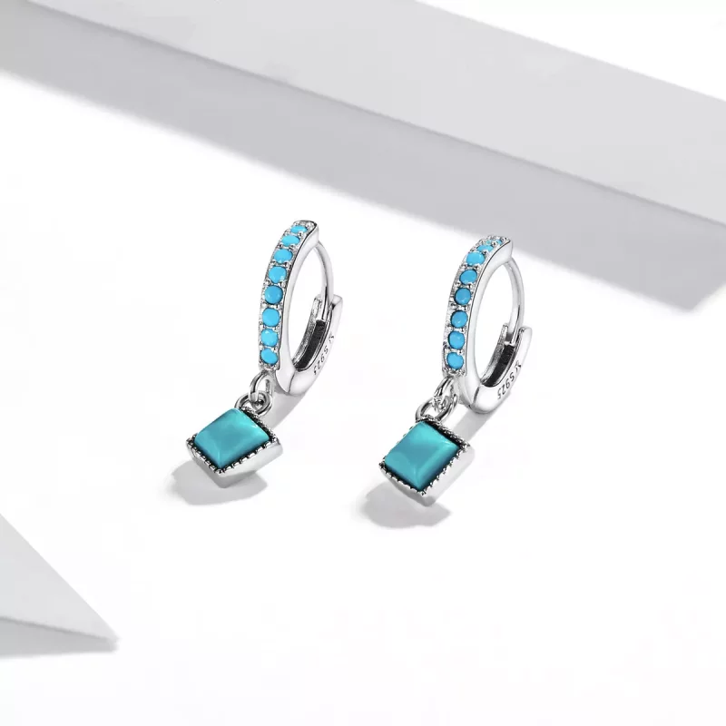 (imagen para) Aros de estilo Pandora con turquesa - SCE1307 - Ver 2