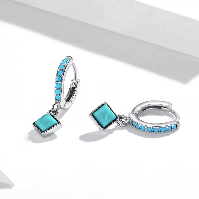 (imagen para) Aros de estilo Pandora con turquesa - SCE1307 - Ver 3