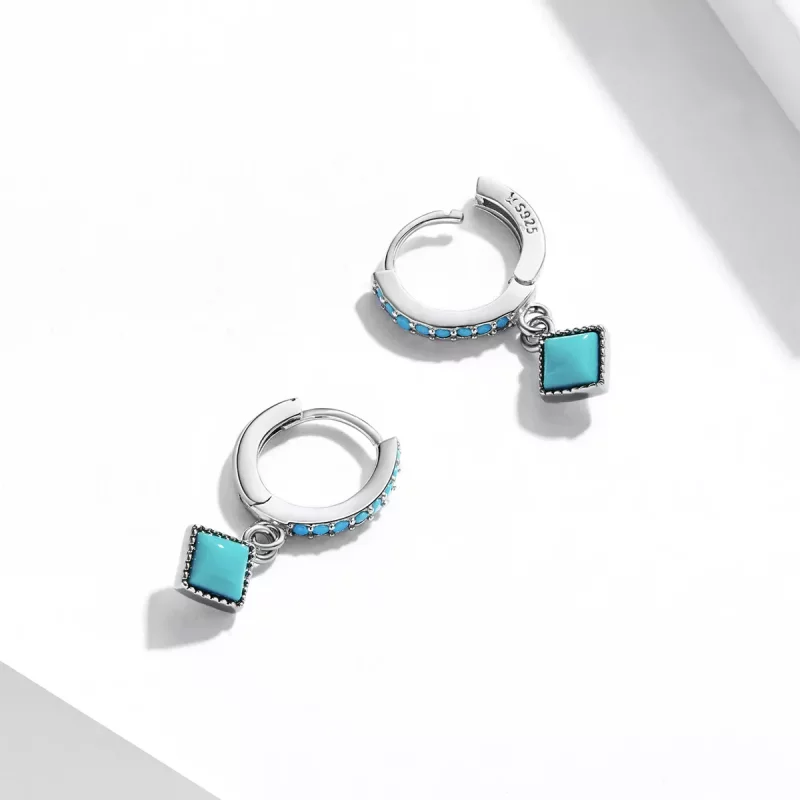 (imagen para) Aros de estilo Pandora con turquesa - SCE1307 - Ver 4