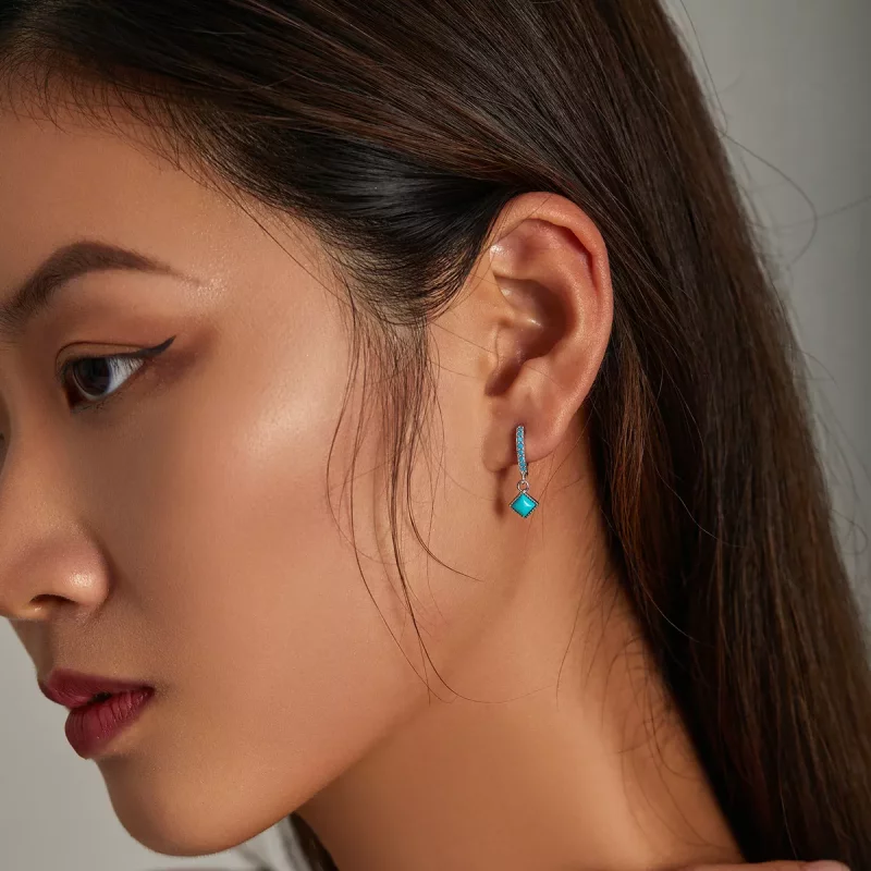 (imagen para) Aros de estilo Pandora con turquesa - SCE1307 - Ver 5