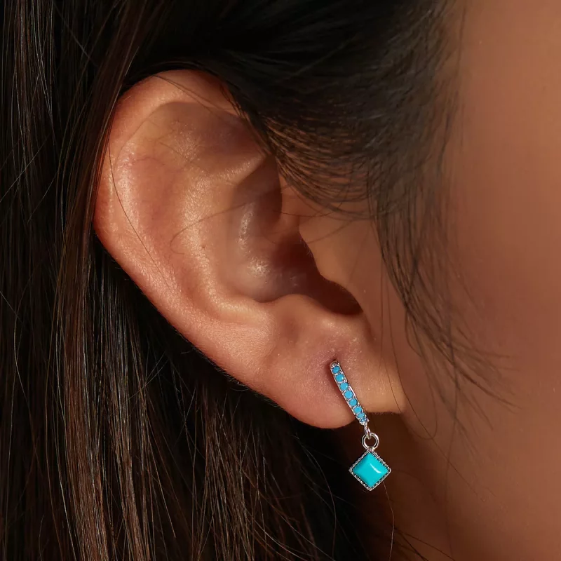 (imagen para) Aros de estilo Pandora con turquesa - SCE1307 - Ver 6