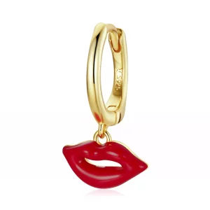 Aros estilo Pandora con labios llameantes - SCE1233 (imagen para) Aros estilo Pandora con labios llameantes - SCE1233