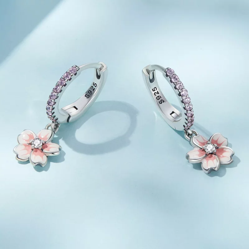 (imagen para) Aros tipo Pandora con flores de cerezo - SCE1509 - Ver 3
