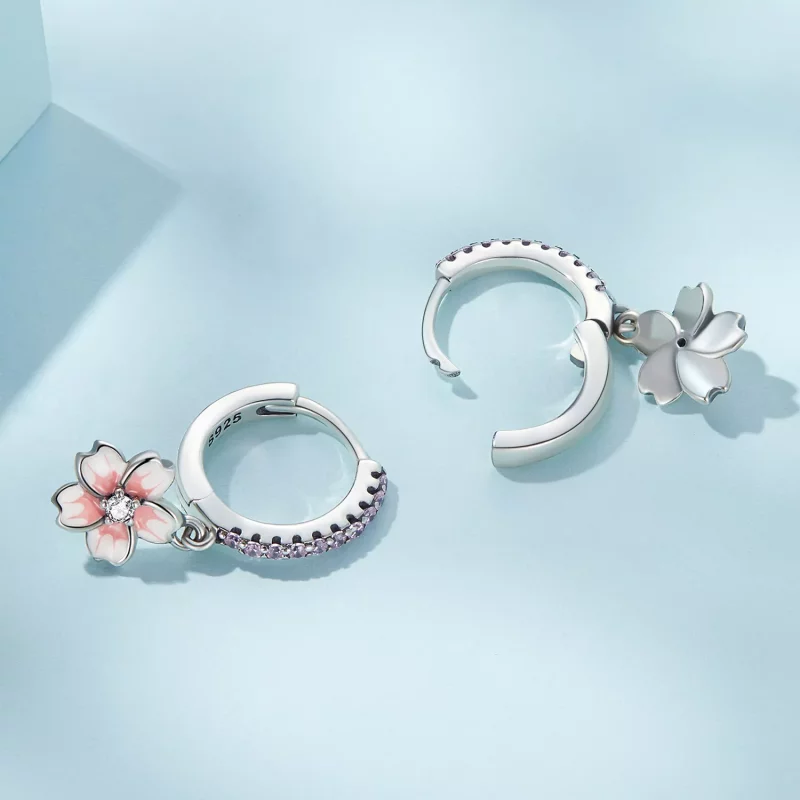 (imagen para) Aros tipo Pandora con flores de cerezo - SCE1509 - Ver 4