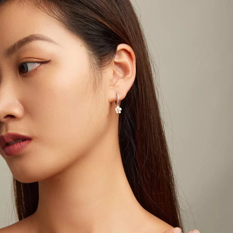 (imagen para) Aros tipo Pandora con flores de cerezo - SCE1509 - Ver 6