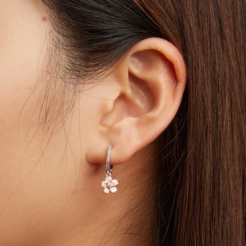 (imagen para) Aros tipo Pandora con flores de cerezo - SCE1509 - Ver 7