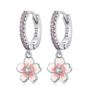 (imagen para) Aros tipo Pandora con flores de cerezo - SCE1509