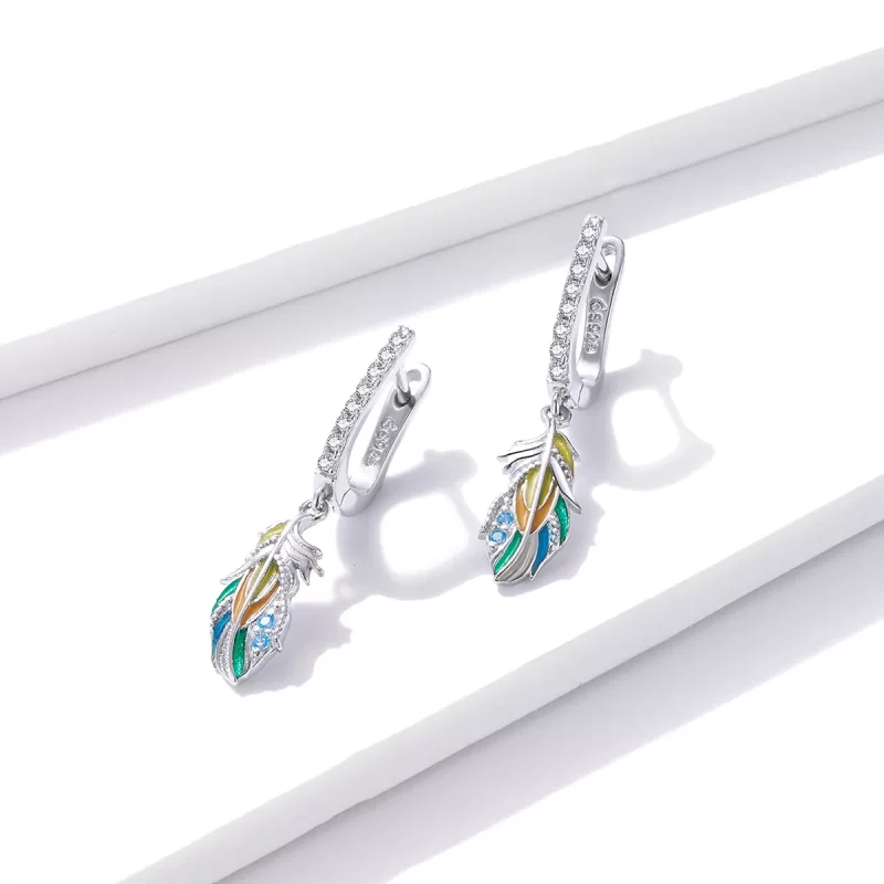 (imagen para) Estilo Pandora Aretes de Aro Iroha - BSE485 - Ver 2