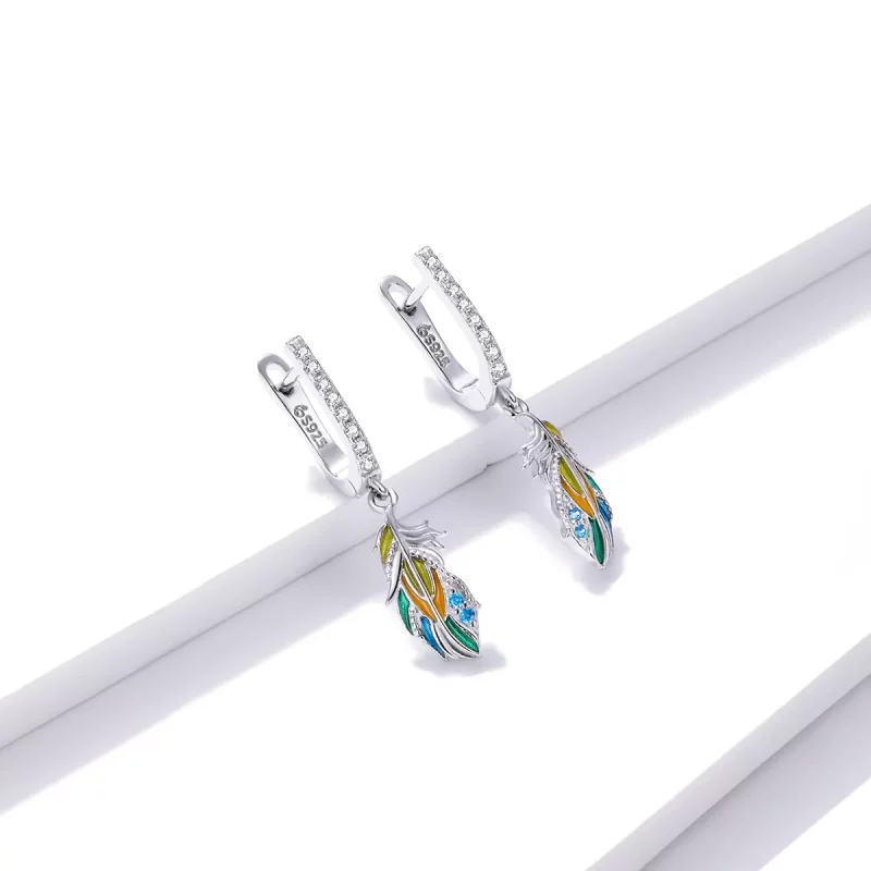 (imagen para) Estilo Pandora Aretes de Aro Iroha - BSE485 - Ver 3