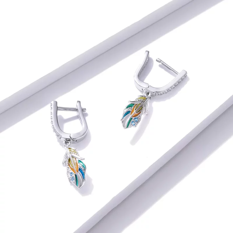 (imagen para) Estilo Pandora Aretes de Aro Iroha - BSE485 - Ver 4