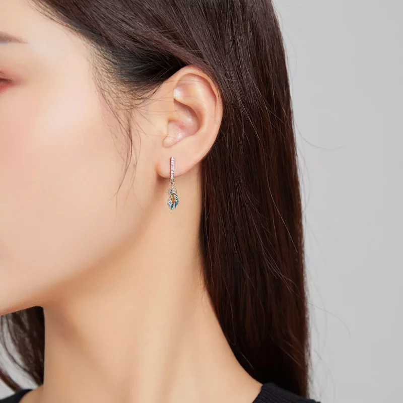 (imagen para) Estilo Pandora Aretes de Aro Iroha - BSE485 - Ver 6