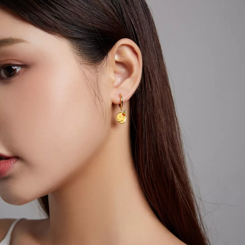 (imagen para) Estilo Pandora Emoji - Aros para Celebrar - SCE1204-A - Ver 4