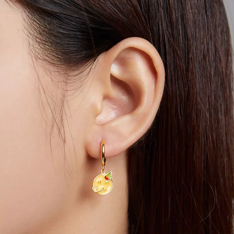 (imagen para) Estilo Pandora Emoji - Aros para Celebrar - SCE1204-A - Ver 5