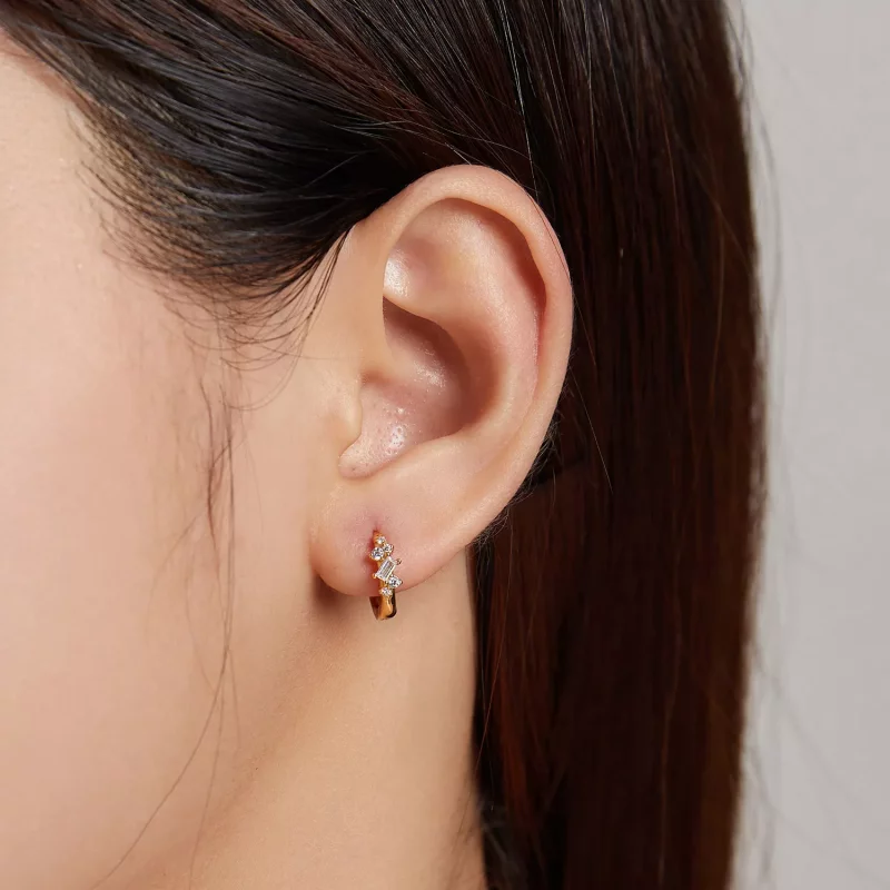 (imagen para) Estilo Pandora Simple - Aros Estrellados - SCE1189 - Ver 4