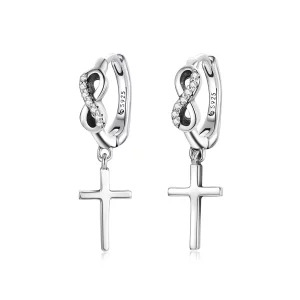 (imagen para) Estos pendientes estilo Pandora con cruz creativa son perfectos para lucir aros - BSE474
