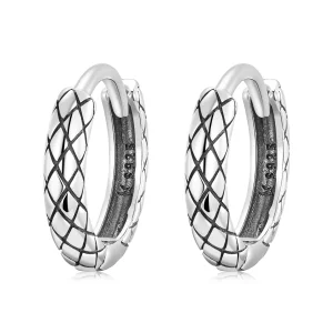 Pendientes de aro con diseño de serpiente al estilo Pandora - SCE1354 (imagen para) Pendientes de aro con diseño de serpiente al estilo Pandora - SCE1354