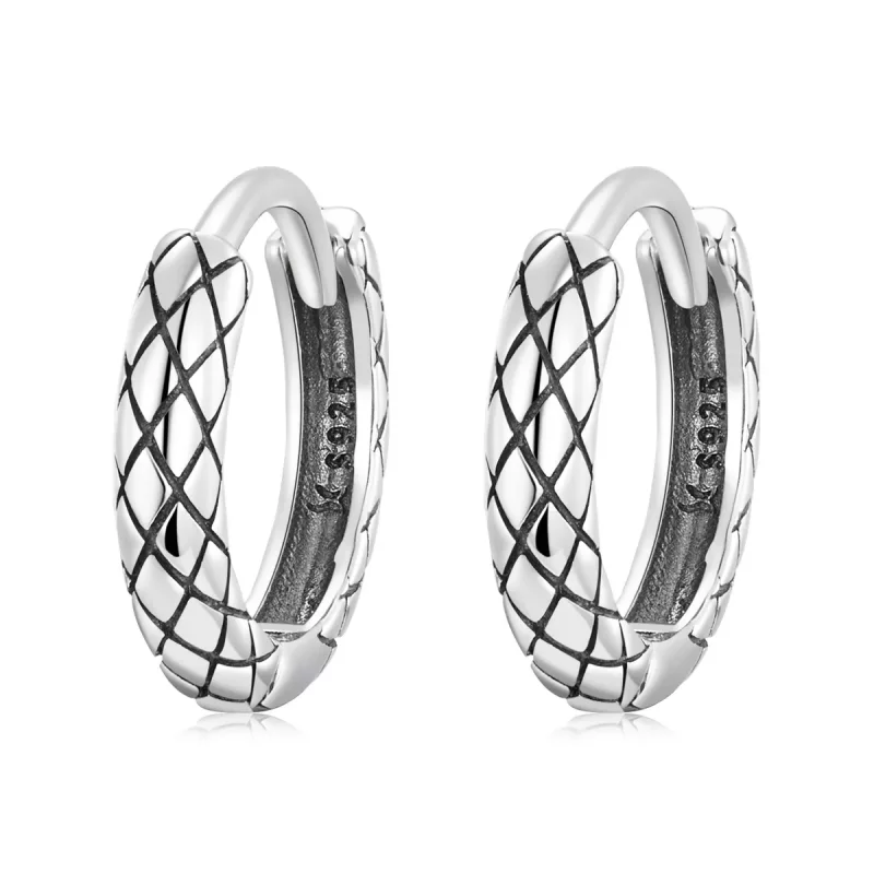 (imagen para) Pendientes de aro con diseño de serpiente al estilo Pandora - SCE1354