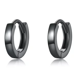 Pendientes de Aro de Estilo Pandora en Negro y Oro - SCE1230 (imagen para) Pendientes de Aro de Estilo Pandora en Negro y Oro - SCE1230