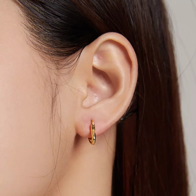 (imagen para) Pendientes de Aro de Metal de Estilo Pandora con Corazón - SCE1174-B - Ver 6