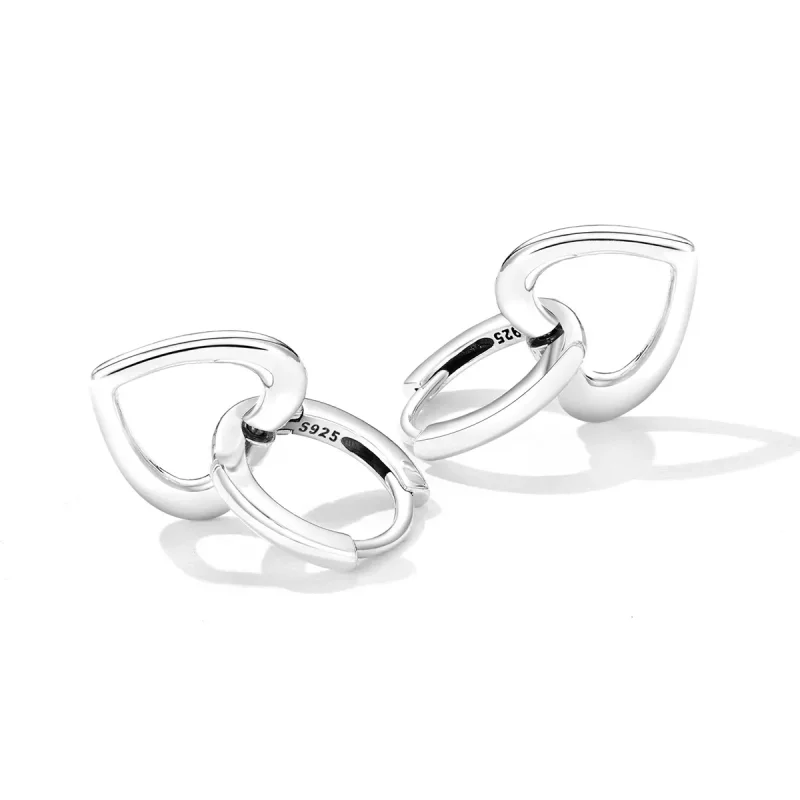 (imagen para) Pendientes de aro estilo Pandora con amor simple - SCE1394 - Ver 2